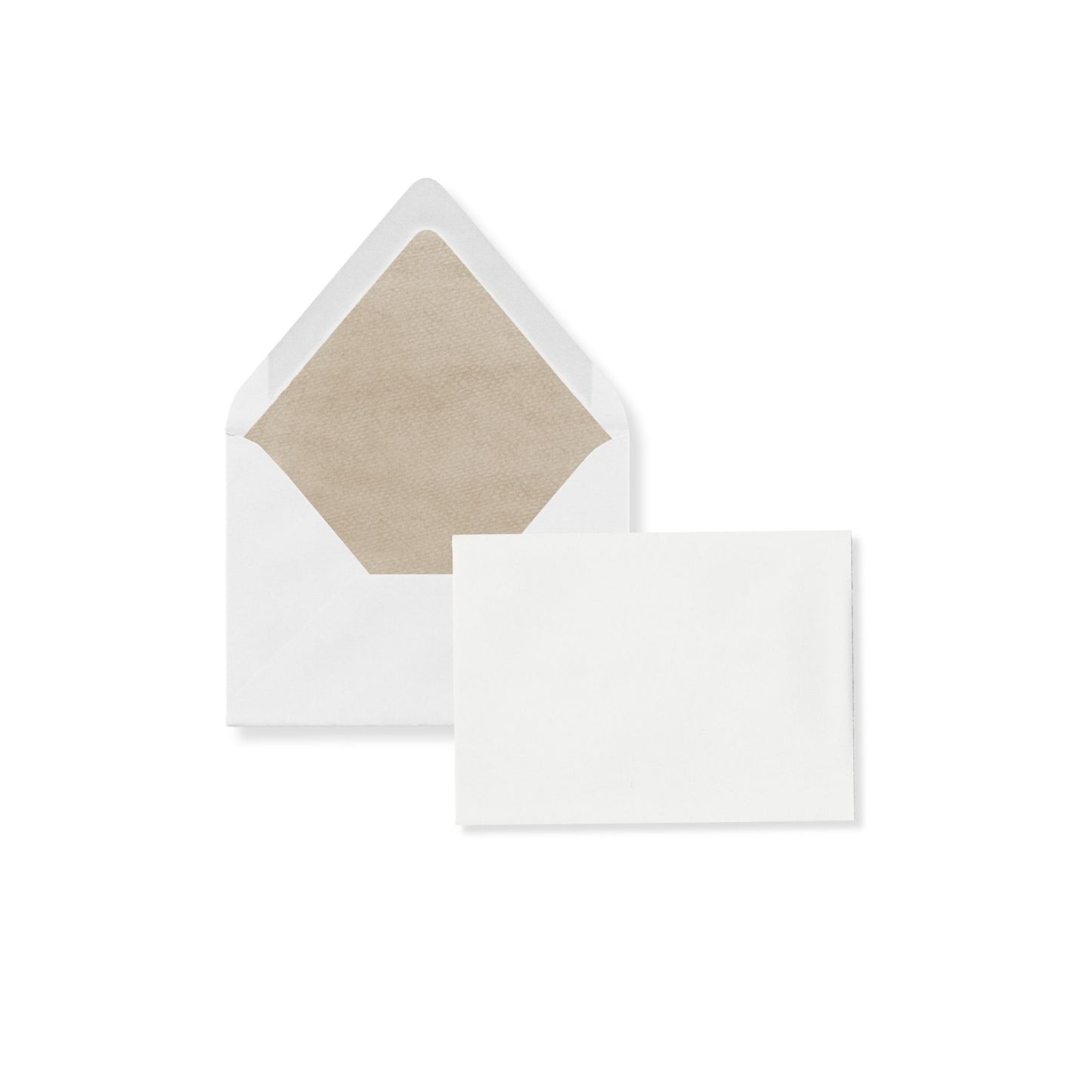 White European RSVP envelope with sand liner and closed flap, no card shown
