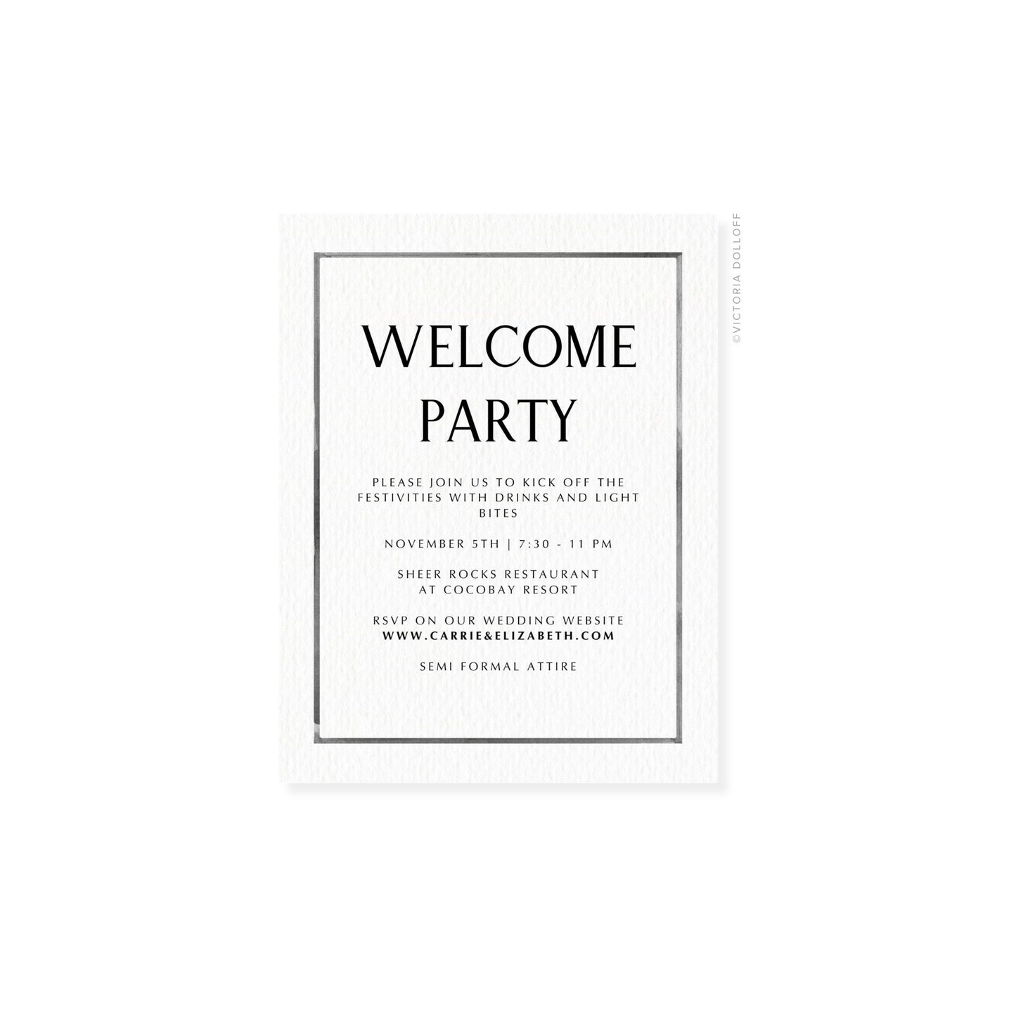 Carrie Collection | Watercolor Border Enclosure Card