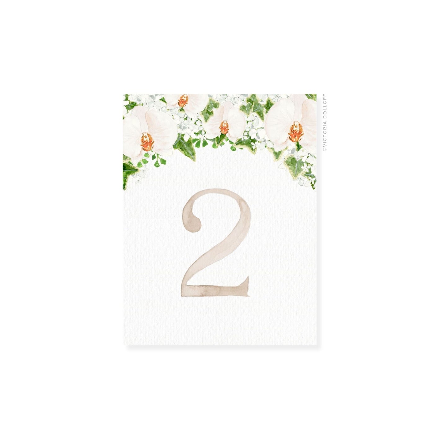 Table number 2 in Sand with floral border