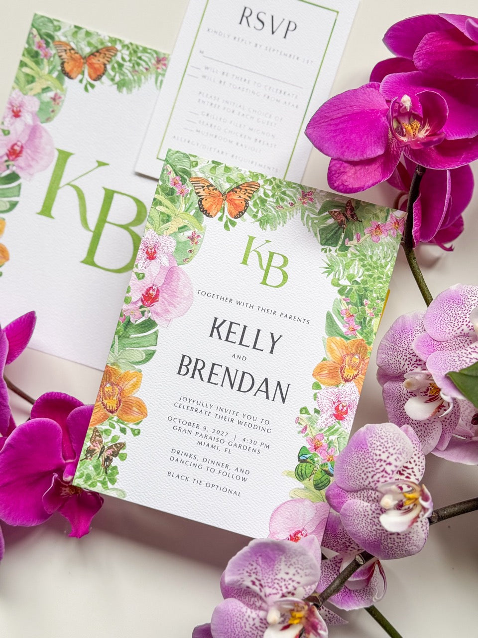 Kelly Collection | Watercolor Wedding Invitation