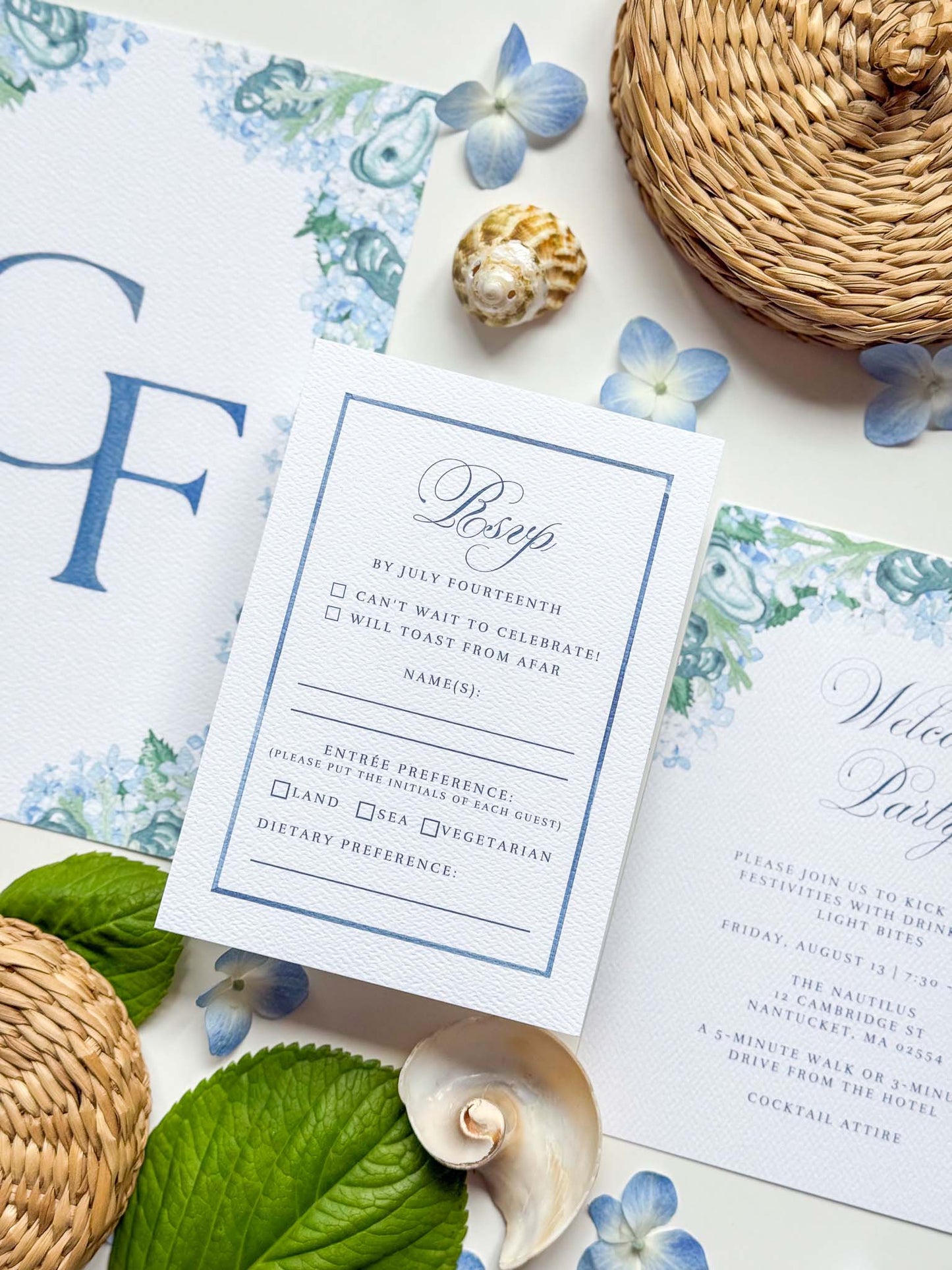 Caroline Collection | Watercolor Border RSVP Card
