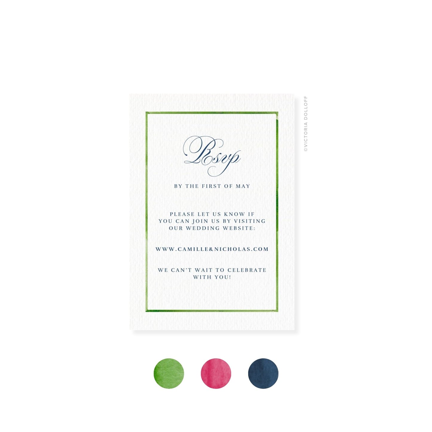 Camille Collection | Watercolor Border RSVP Card
