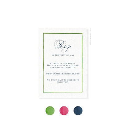 Camille Collection | Watercolor Border RSVP Card