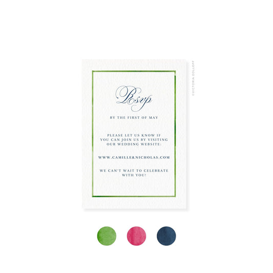Camille Collection | Watercolor Border RSVP Card