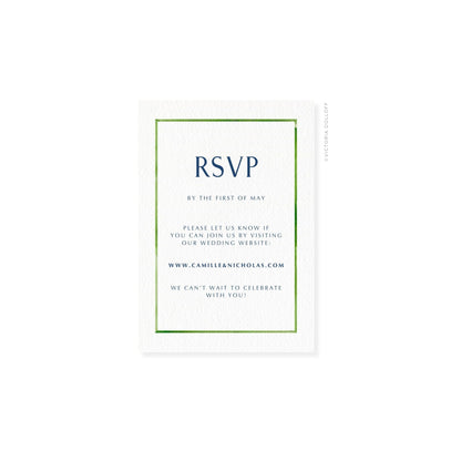 Camille Collection | Watercolor Border RSVP Card