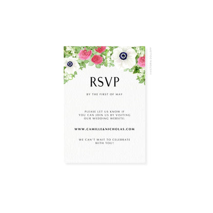Camille Collection | Floral Watercolor RSVP Card