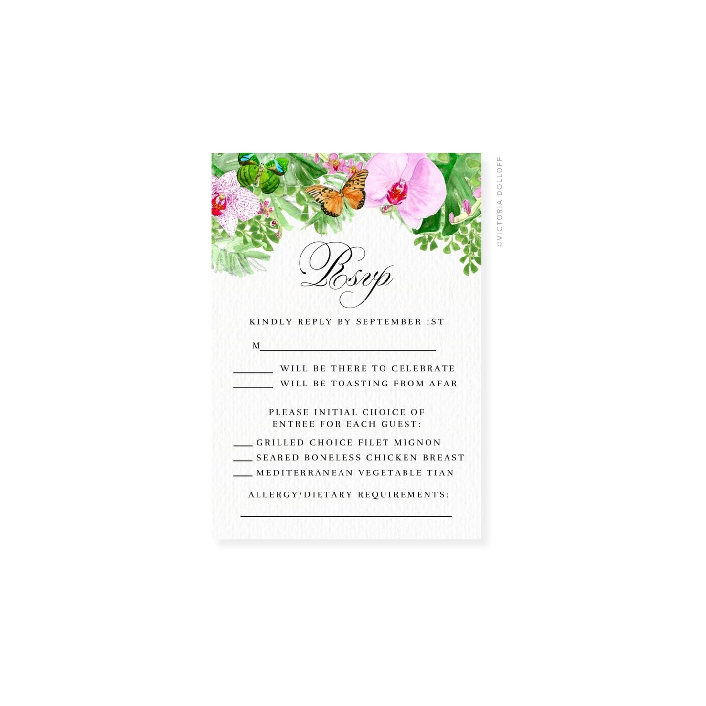 Kelly Collection | Floral Watercolor RSVP Card