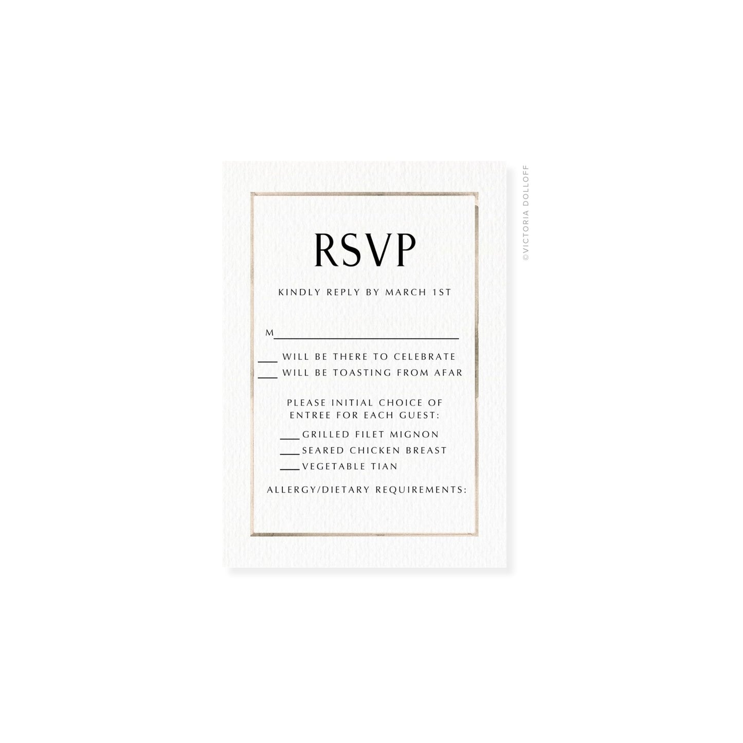 Kathryn Collection | Watercolor Border RSVP Card