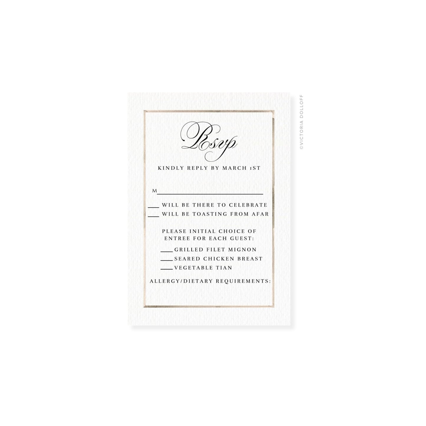 Kathryn Collection | Watercolor Border RSVP Card