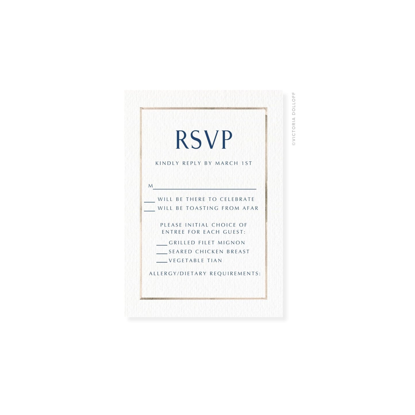 Kathryn Collection | Watercolor Border RSVP Card