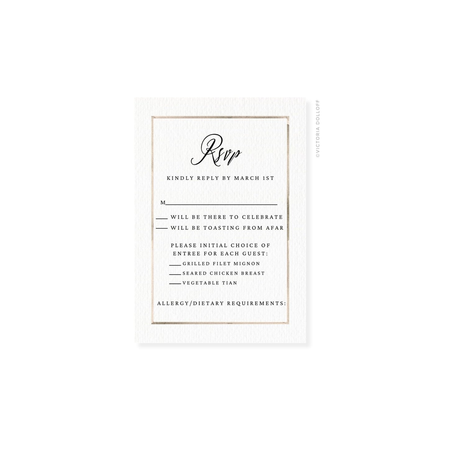 Kathryn Collection | Watercolor Border RSVP Card