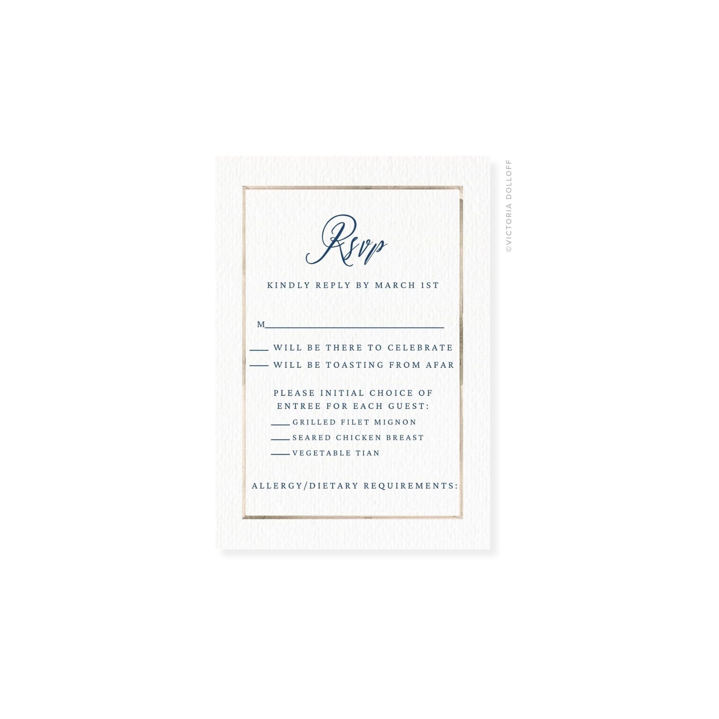 Kathryn Collection | Watercolor Border RSVP Card