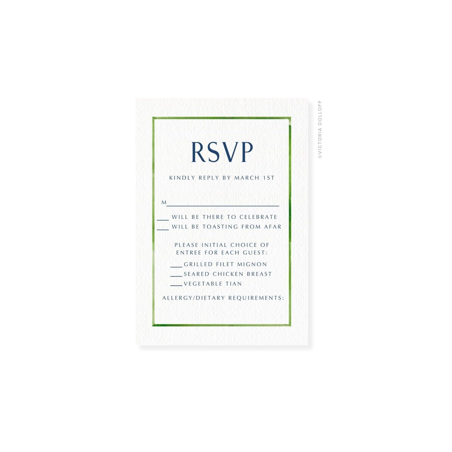 Kathryn Collection | Watercolor Border RSVP Card