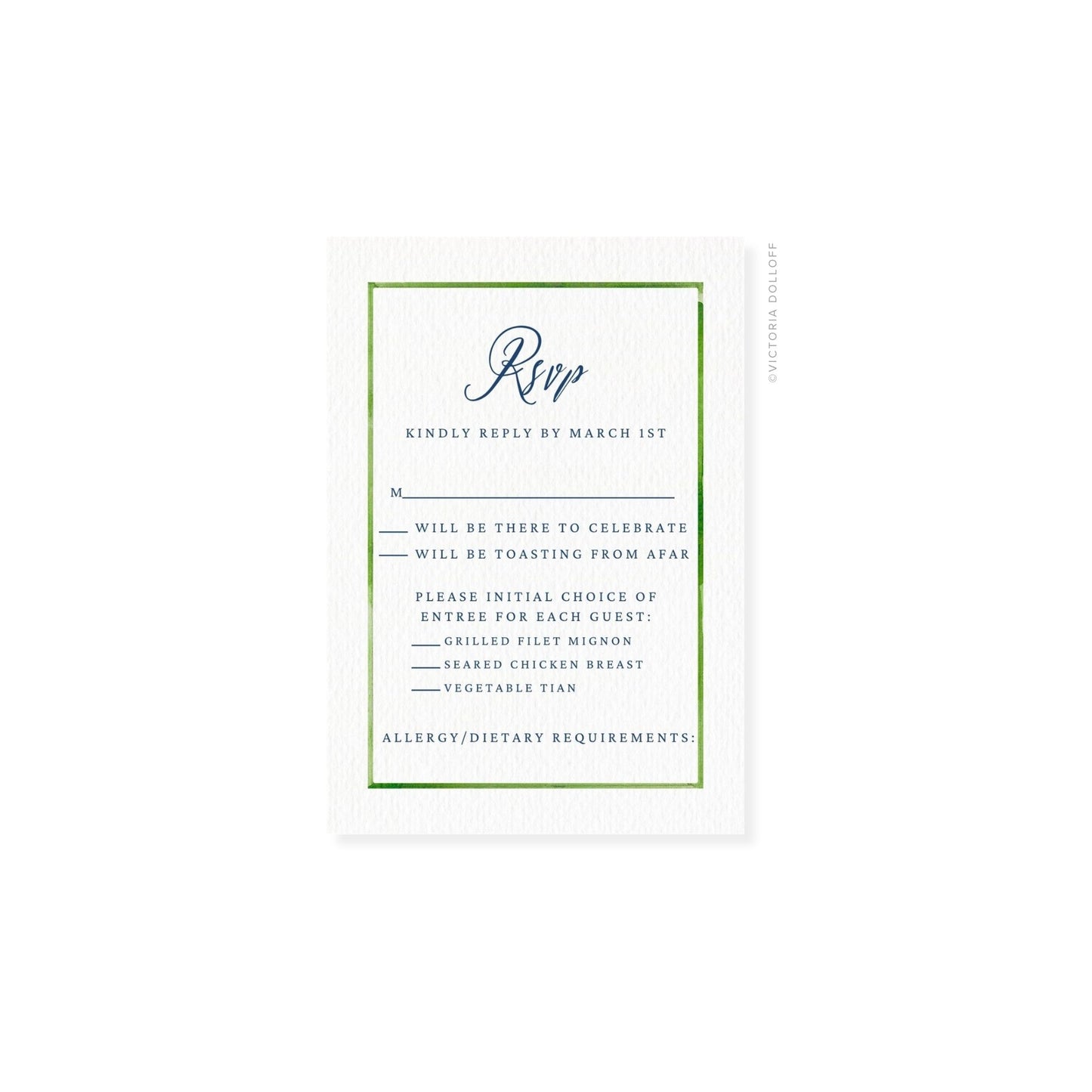 Kathryn Collection | Watercolor Border RSVP Card