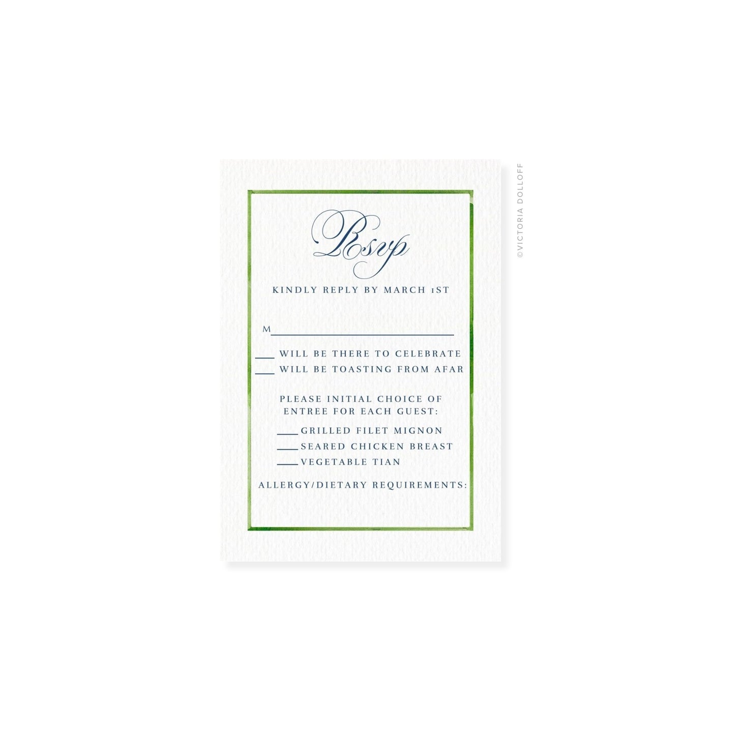 Kathryn Collection | Watercolor Border RSVP Card