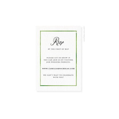 Camille Collection | Watercolor Border RSVP Card