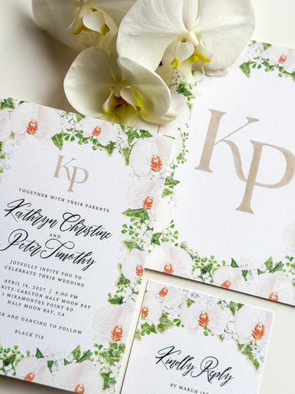 Kathryn Collection | Watercolor Wedding Invitation