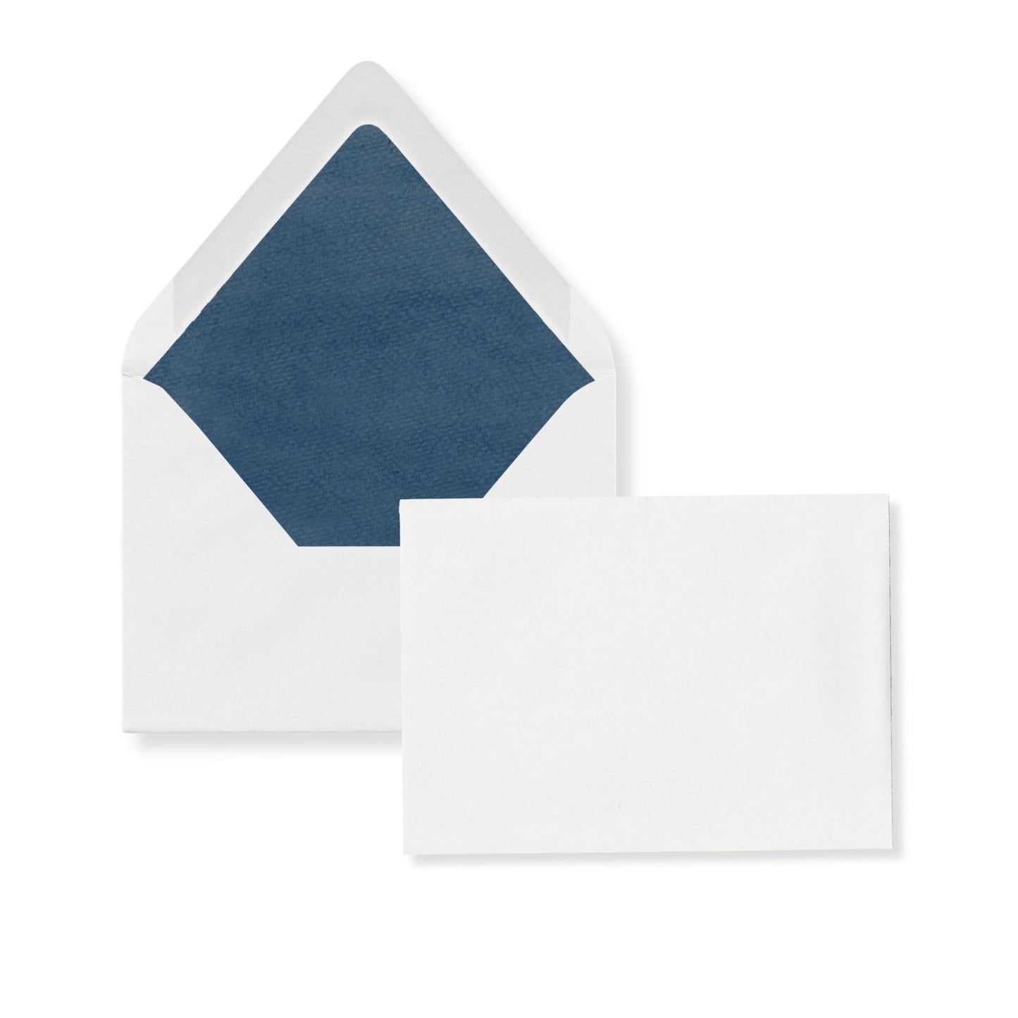 Luxe flap invitation envelope with blue liner and blank outer address panel