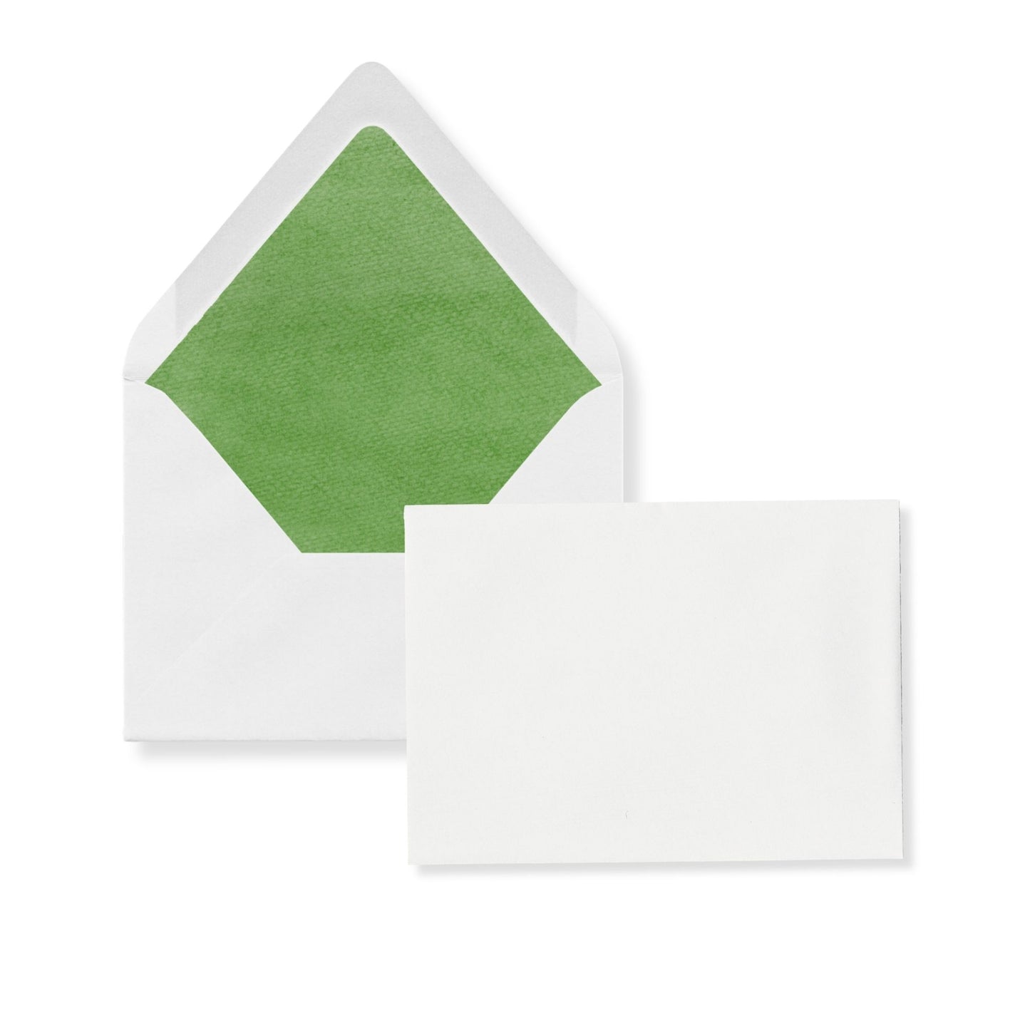 Invitation envelope with pear green liner and blank insert card (no address text)