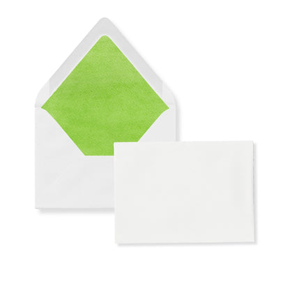 Palm Green liner invitation envelope with inner flap panel and guest address card