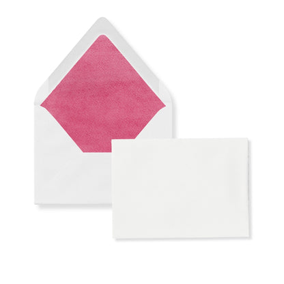 Rosebud pink liner luxe flap invitation envelope with blank address front card