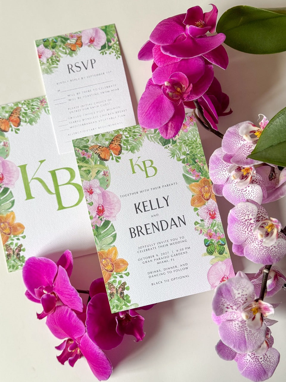 Kelly Collection | Watercolor Wedding Invitation