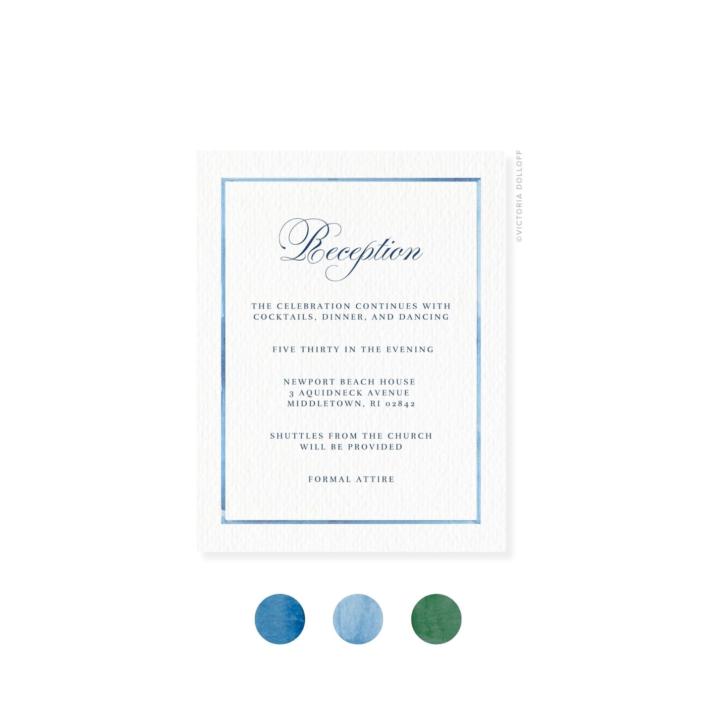 Border color swatches: ocean blue, powder blue, and emerald green circles