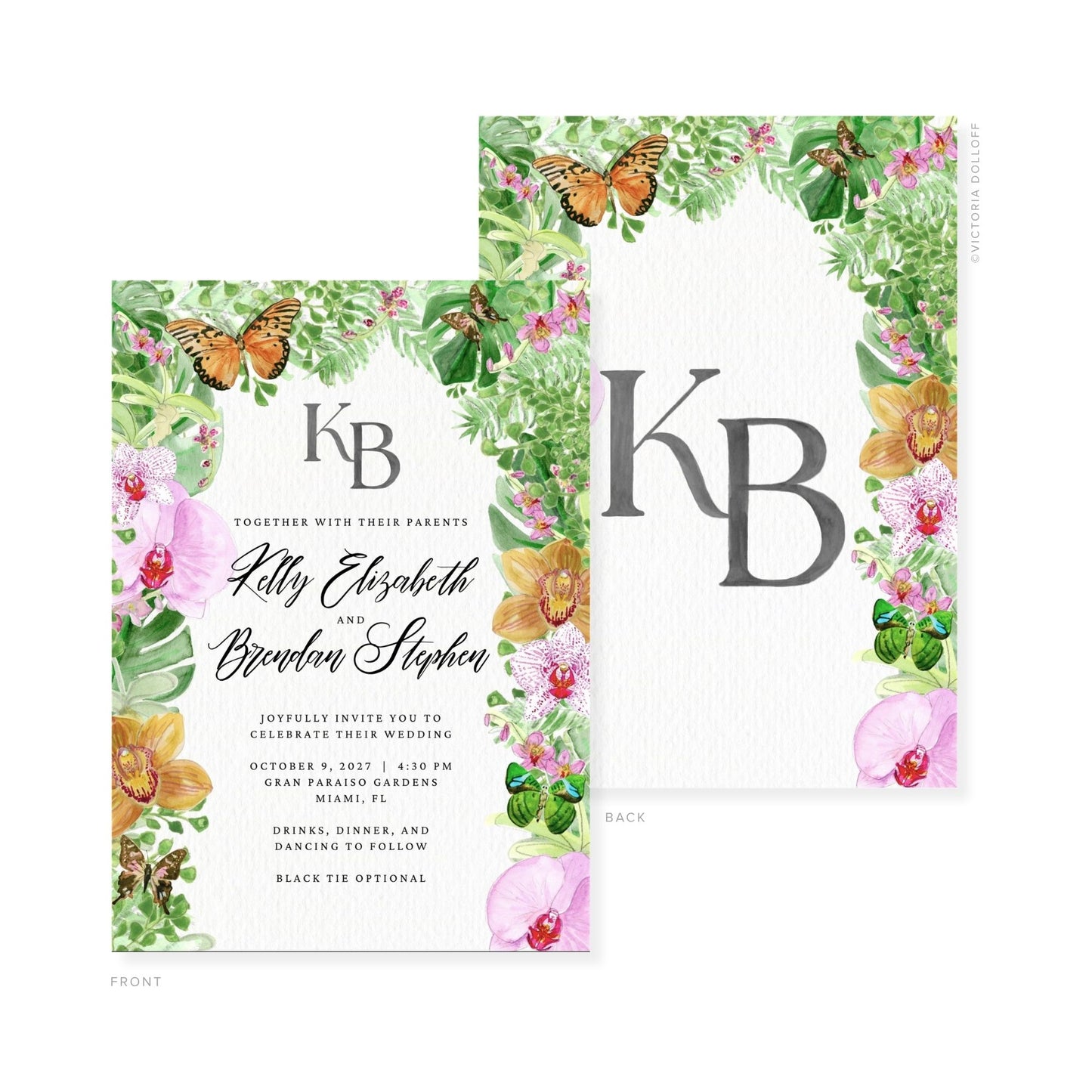 Kelly Collection | Watercolor Wedding Invitation