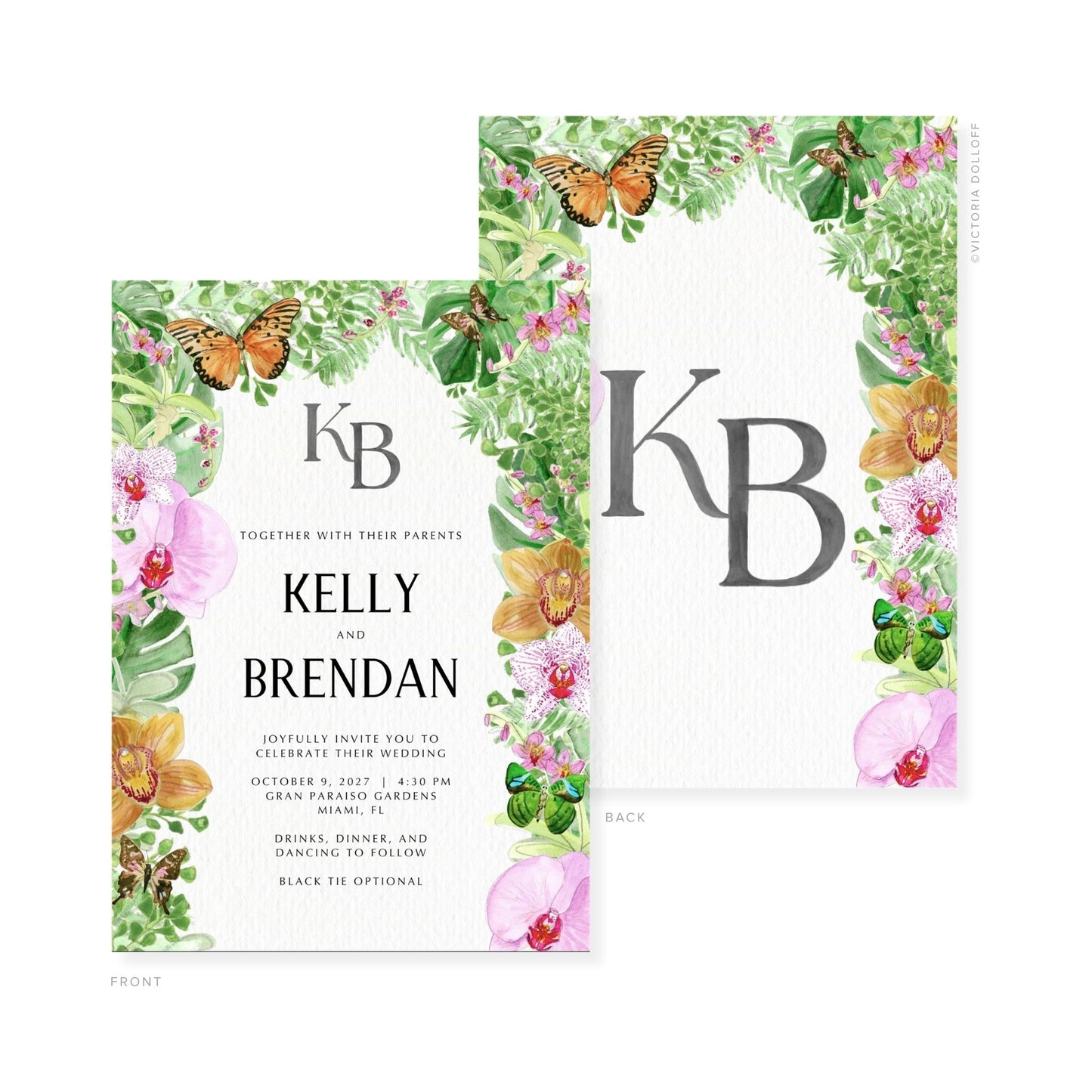 Kelly Collection | Watercolor Wedding Invitation