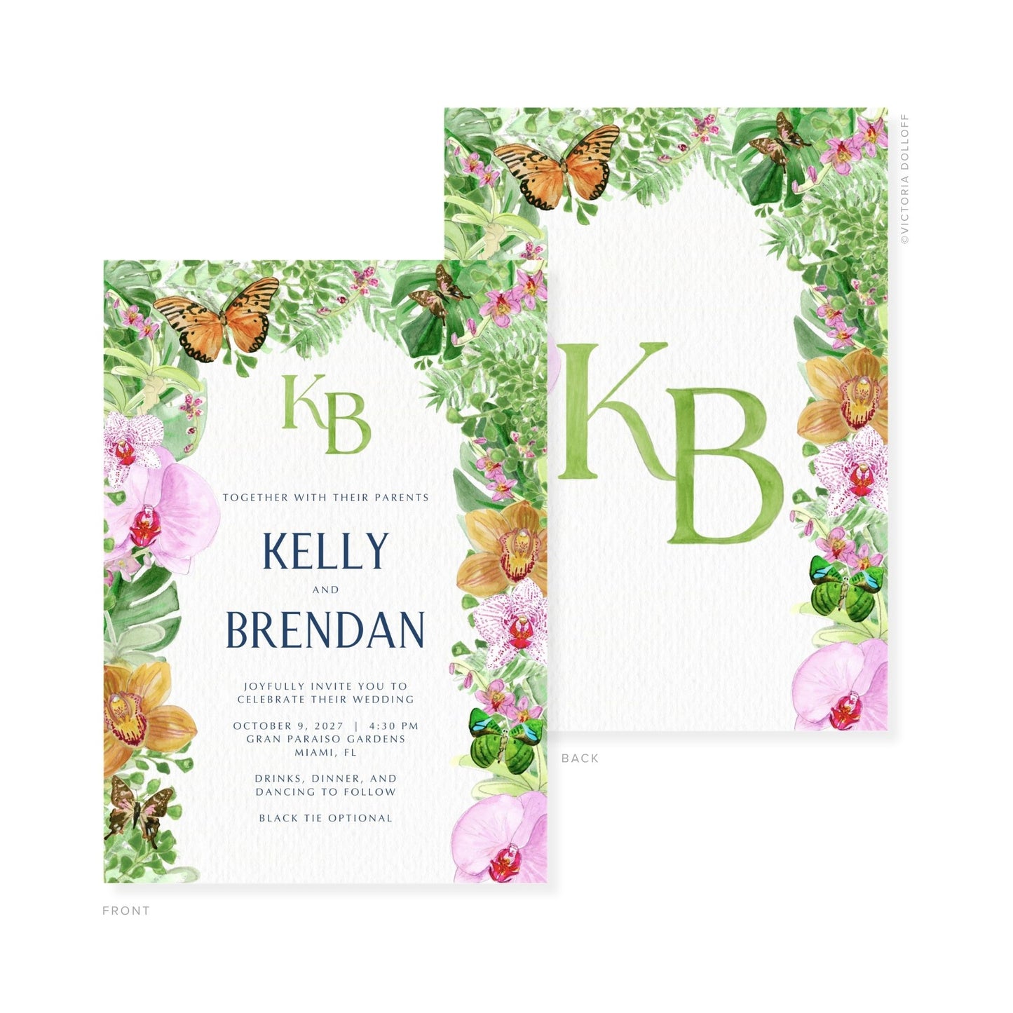 Kelly Collection | Watercolor Wedding Invitation
