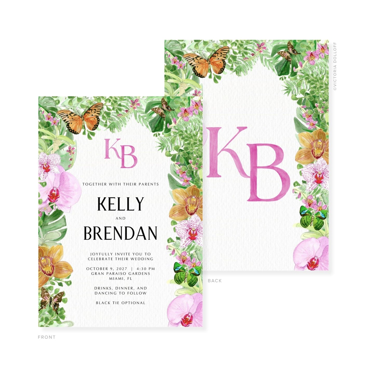 Kelly Collection | Watercolor Wedding Invitation
