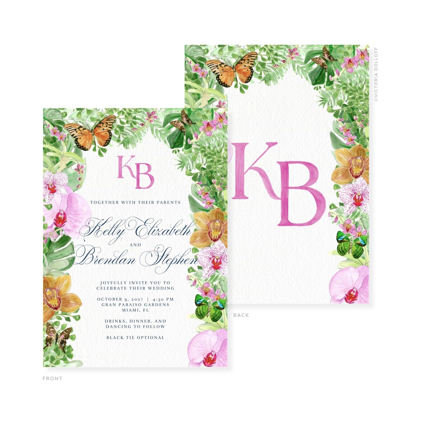 Kelly Collection | Watercolor Wedding Invitation