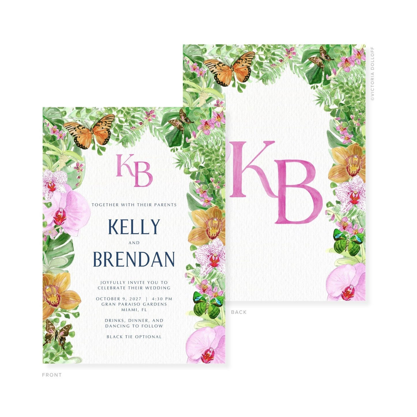Kelly Collection | Watercolor Wedding Invitation