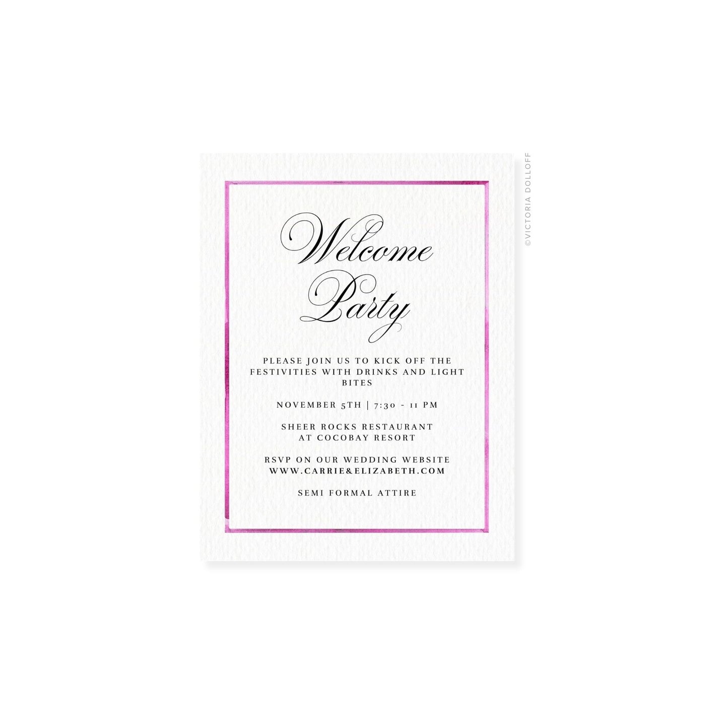 Carrie Collection | Watercolor Border Enclosure Card