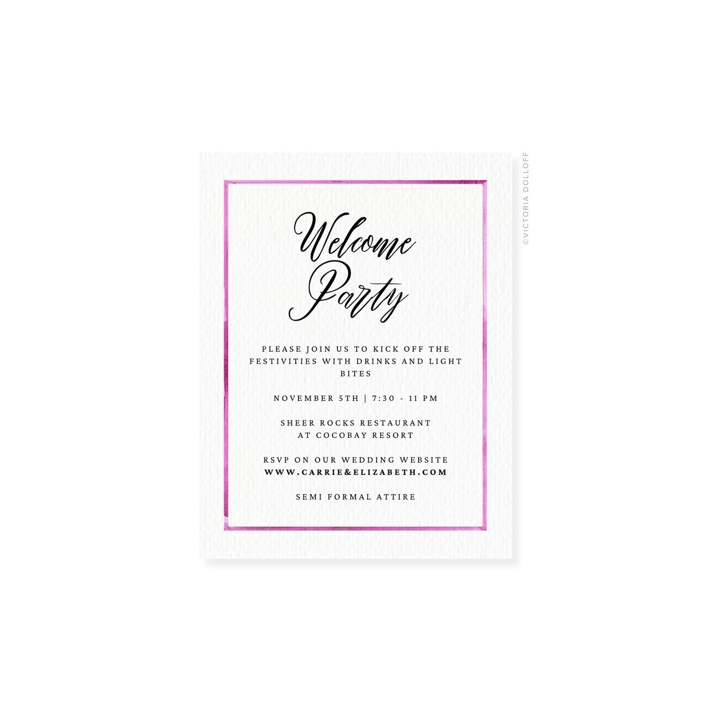 Carrie Collection | Watercolor Border Enclosure Card