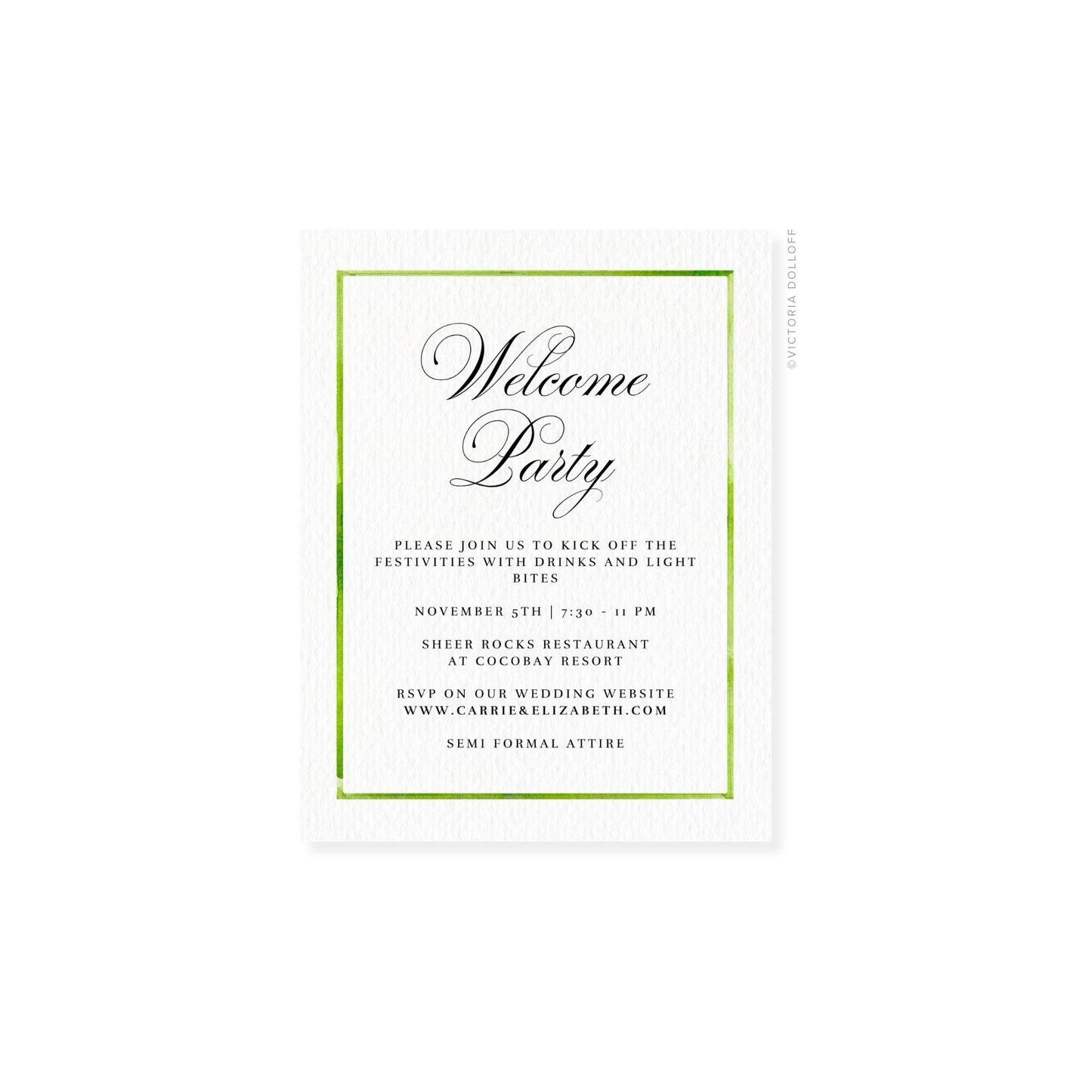 Carrie Collection | Watercolor Border Enclosure Card