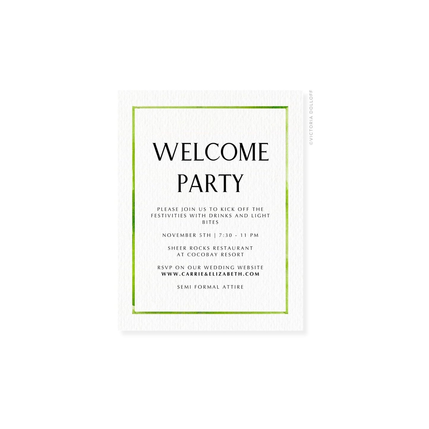 Carrie Collection | Watercolor Border Enclosure Card