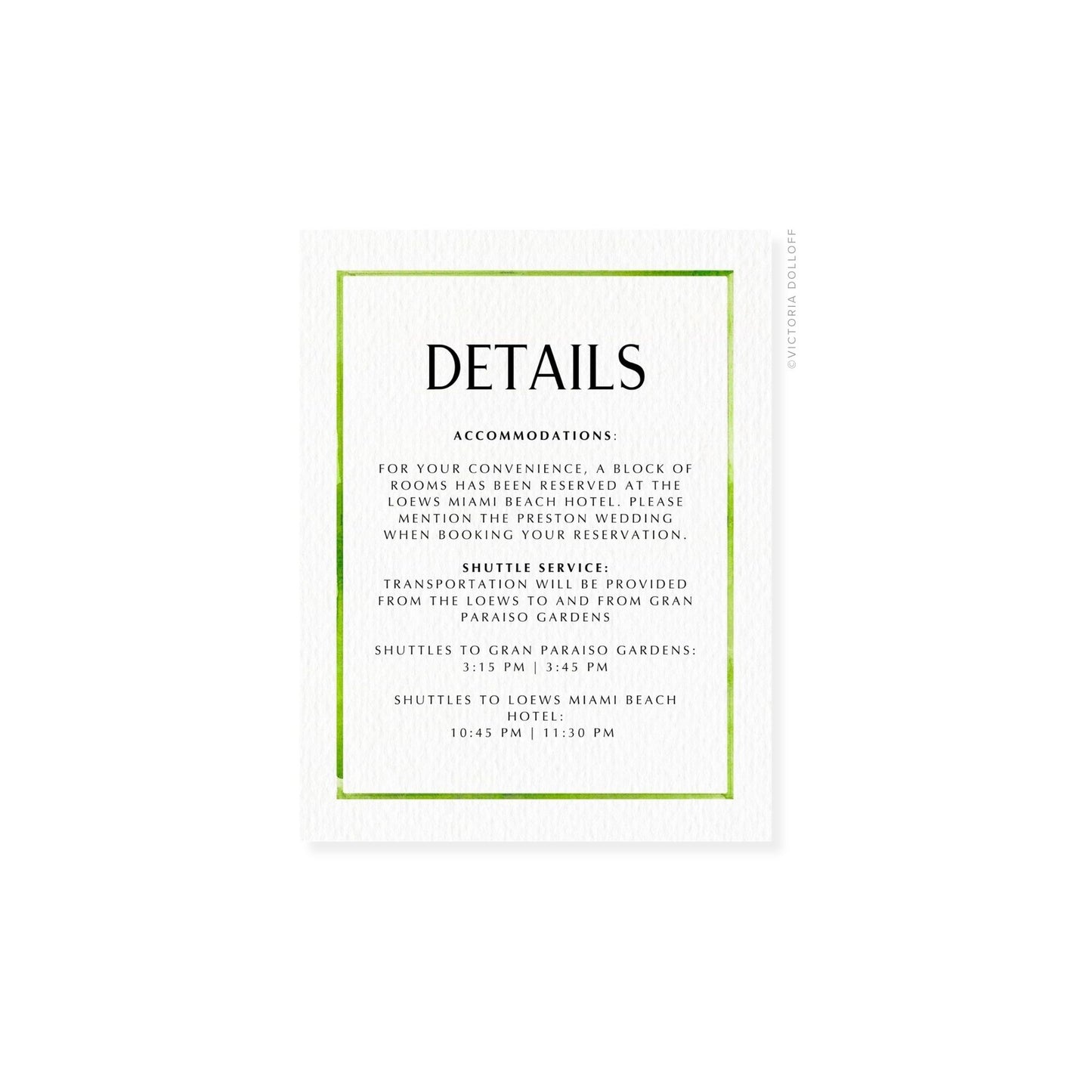 Kelly Collection | Watercolor Border Enclosure Card