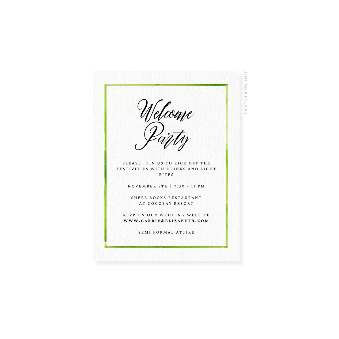 Carrie Collection | Watercolor Border Enclosure Card
