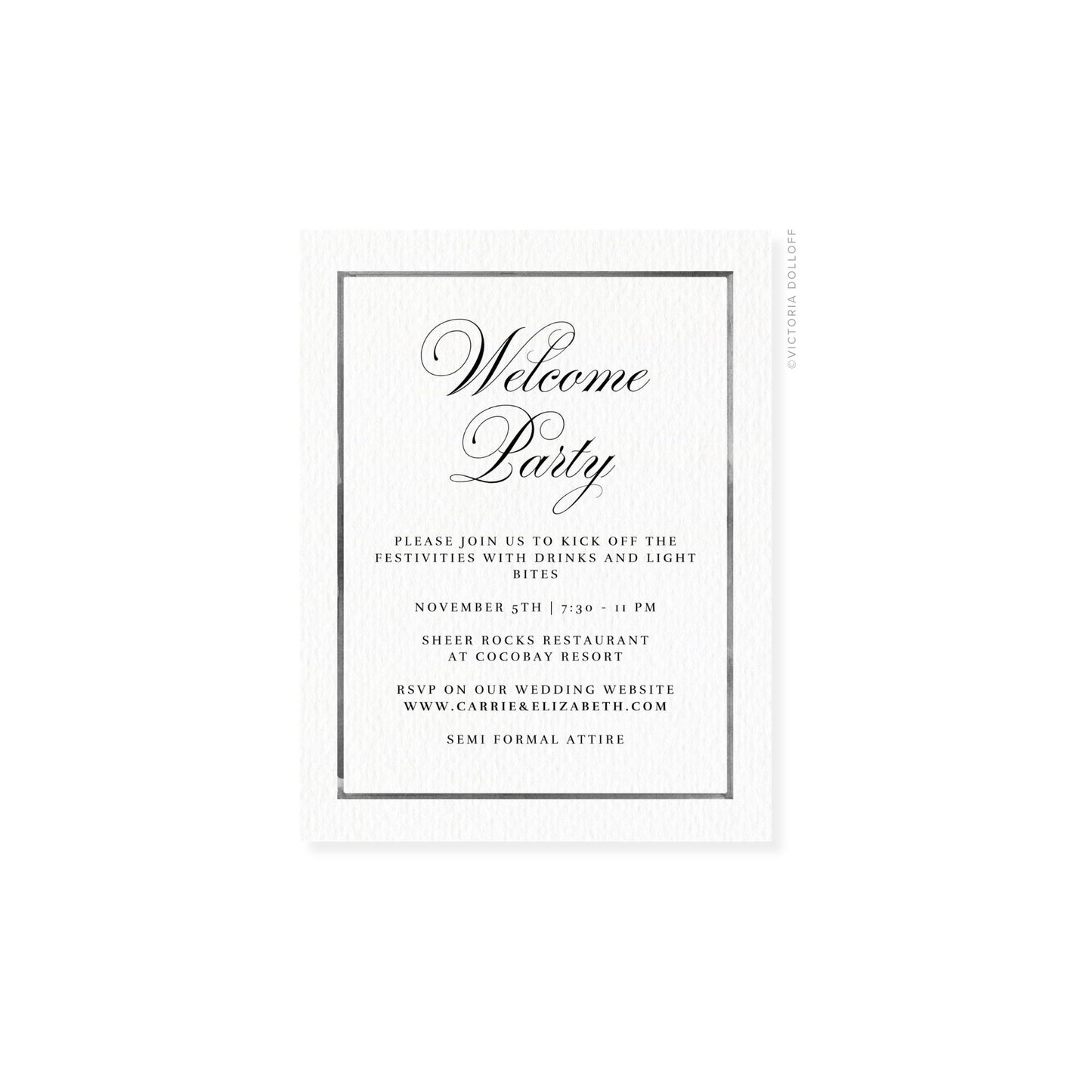 Carrie Collection | Watercolor Border Enclosure Card