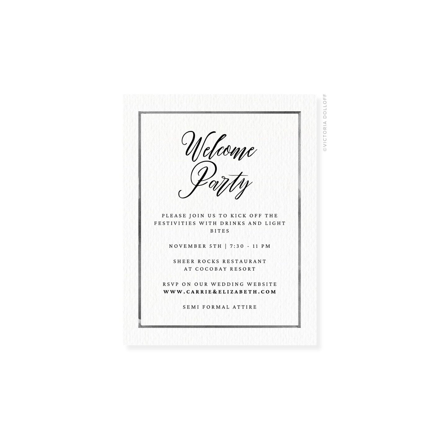 Carrie Collection | Watercolor Border Enclosure Card